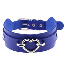 Leather Choker Heart Collar