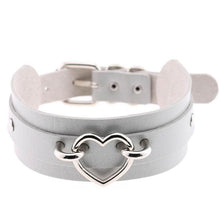 Leather Choker Heart Collar