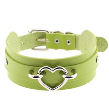 Leather Choker Heart Collar