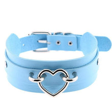 Leather Choker Heart Collar