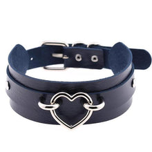 Leather Choker Heart Collar