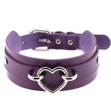 Leather Choker Heart Collar