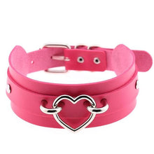 Leather Choker Heart Collar