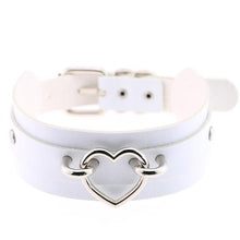 Leather Choker Heart Collar