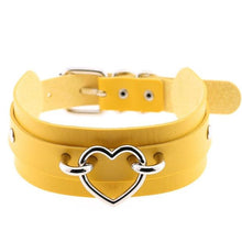 Leather Choker Heart Collar