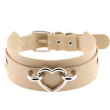 Leather Choker Heart Collar