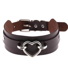 Leather Choker Heart Collar