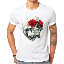 Red Rose Floral Skull Tshirt