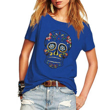 Womens  Skull T Shirt Floral
