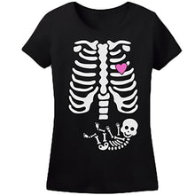 Women Skull Ribs Tshirt